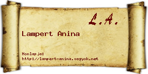 Lampert Anina névjegykártya